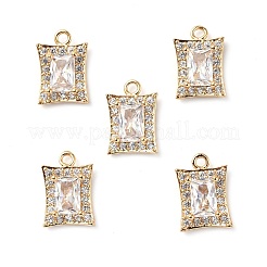 Brass Micro Pave Clear Cubic Zirconia Charms&nbsp;KK-E068-VF224