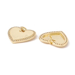 Brass Micro Pave Clear Cubic Zirconia Pendants&nbsp;KK-G415-11G