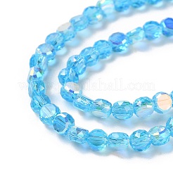 Transparent Electroplate Glass Beads Strands&nbsp;GLAA-Q099-A01-04