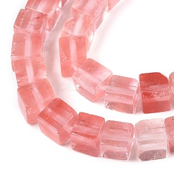 Cherry Quartz Glass Beads Strands&nbsp;G-T139-6x6-09A