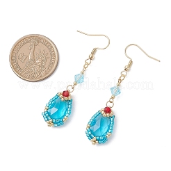 Handmade Glass Seed Beads Teardrop Dangle Earrings&nbsp;EJEW-MZ00576-03