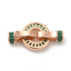 Rack Plating Brass Pave Cubic Zirconia Fold Over Clasps&nbsp;KK-Q772-29RG-02