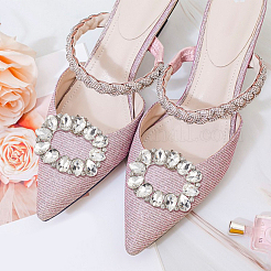 4Pcs 2 Colors Zinc Alloy Crystal Rhinestone Shoe Decoration&nbsp;FIND-GO0002-30