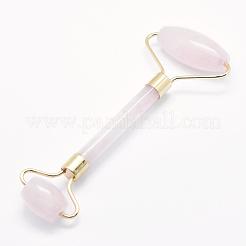 Natural Rose Quartz Brass Face Massager&nbsp;MRMJ-G009-12G