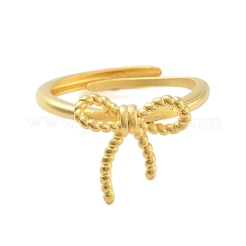 Bowknot Brass Adjustable Rings for Women&nbsp;RJEW-L120-016G-01