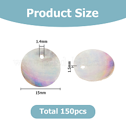 Natural Akoya Shell Disc Charms&nbsp;SHEL-WH0005-05A