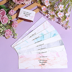 90Pcs 9 Style Rectangle with Marble Pattern & Word Handmade Soap Paper Tag&nbsp;DIY-PH0002-77B-WH