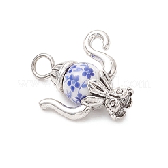 Handmade Flower Printed Porcelain Ceramid Links&nbsp;PALLOY-JF04146