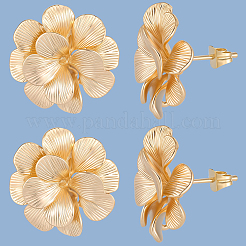 5 Pairs Brass Stud Earring Findings&nbsp;KK-BBC0020-87