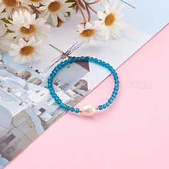 Faceted Round Glass Beaded Stretch Bracelets&nbsp;BJEW-JB05986-02