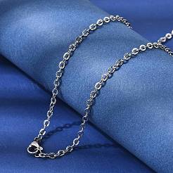 12Pcs 2.8MM 304 Stainless Steel Textured Cable Chain Necklaces for Men Women&nbsp;NJEW-H093-18P-01