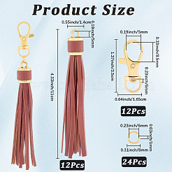 12Pcs Imitation Leather Tassels Pendant Decorations&nbsp;HJEW-CL0001-05B