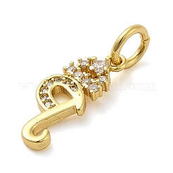 Brass Micro Pave Cubic Zirconia Pendants&nbsp;KK-M273-01G-Q