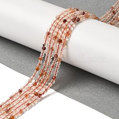 Natural Red Hematoid Quartz/Ferruginous Quartz Beads Strands&nbsp;G-B090-A10-02