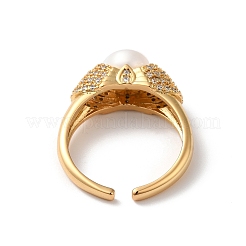 Brass Micro Pave Cubic Zirconia Cuff Rings&nbsp;RJEW-P088-05G
