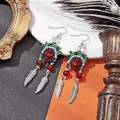 Iron Dangle Stud Earring&nbsp;EJEW-MZ00189-03
