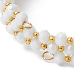 Glass Rondelle Beaded Wrap Style Bracelet&nbsp;BJEW-JB09965-01