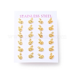 304 Stainless Steel Tiny Swan Stud Earrings with 316 Stainless Steel Pins for Women&nbsp;EJEW-J043-14G