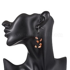 316 Surgical Stainless Steel Glass Seed Beads Chip Dangle Earrings&nbsp;EJEW-TA00774-03