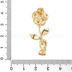 Flower Brass Enamel Fold Over Clasps&nbsp;KK-S531-33G-A