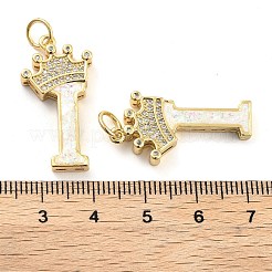 Brass Micro Pave Clear Cubic Zirconia Pendants&nbsp;KK-G498-01I-02
