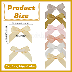 60Pcs 6 Colors Self-Adhesive Polyester Bowknot Gift Box Packing Decorations&nbsp;DIY-ME0002-55