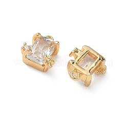 Brass Micro Pave Clear Cubic Zirconia Charms&nbsp;KK-P355-11G
