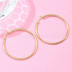 Ion Plating(IP) 304 Stainless Steel Hoop Earrings&nbsp;LS-EJEW-N0016-11G-G