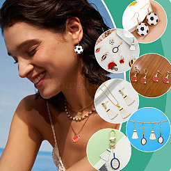 40Pcs 10 Styles Sports Goods Theme Alloy Enamel Pendants&nbsp;ENAM-ME0001-57