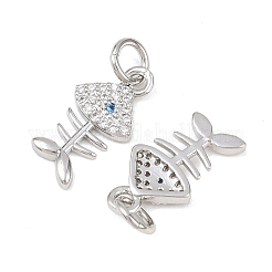 Brass Micro Pave Clear Cubic Zirconia Charms&nbsp;KK-G549-12P