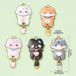 5Pcs 5 Colors Alloy Enamel Pendants&nbsp;ENAM-YW0003-65