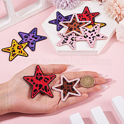 10Pcs 10 Styles Polyester Leopard Print Embroidery Cloth Iron on/Sew on Patches&nbsp;PATC-TA0001-58