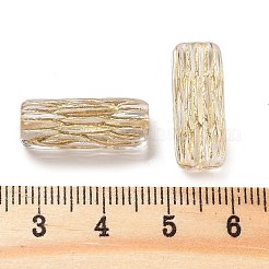 Metal Enlaced Transparent Acrylic Beads&nbsp;X-MACR-M045-10