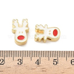 Christmas Brass Enamel Beads&nbsp;KK-I474-G14