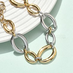 304 Stainless Steel Oval Link Chain Bracelets for Women&nbsp;BJEW-D456-05GP-02
