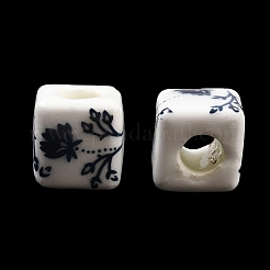 Floral Printed Porcelain Beads&nbsp;X-PORC-Q161-6