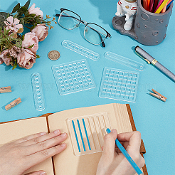 6Pcs 6 Styles Acrylic Drawing Template&nbsp;AJEW-BC0009-04