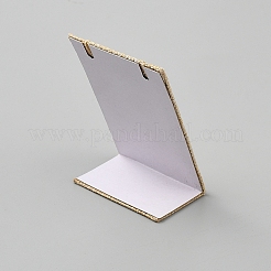 Linen Cloth Rectangle Slant Back Single Earring Display Stands&nbsp;LS-EDIS-WH0031-38