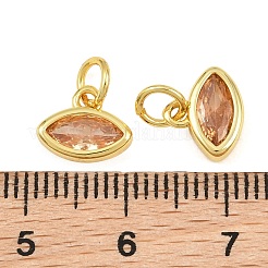 Brass Pave Cubic Zirconia Charms&nbsp;CU-CBA3D67-11G-06