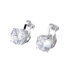 Brass Cubic Zirconia Clip-on Earrings&nbsp;WGE68B6-01