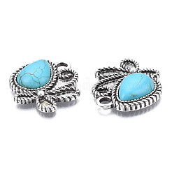 Synthetic Turquoise Pendants Settings for Enamel&nbsp;PALLOY-N157-030