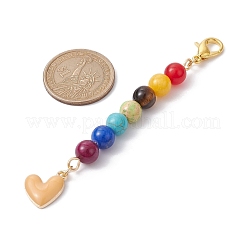 Alloy Enamel Heart Pendant Decorations&nbsp;HJEW-JM01507-01