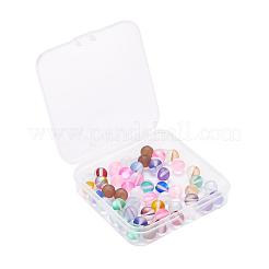 50Pcs 10 Colors Synthetic Moonstone Beads Strands&nbsp;G-YW0001-07