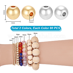 160Pcs 2 Colors Brass Spacer Beads&nbsp;KK-PH0014-39