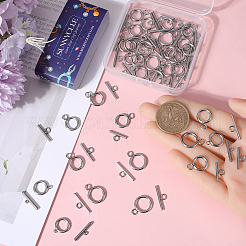 40Pcs 4 Styles 304 Stainless Steel Ring Toggle Clasps&nbsp;STAS-SC0007-38