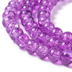 20 Colors Spray Painted Crackle Glass Beads Strands&nbsp;CCG-X0012-01-6mm
