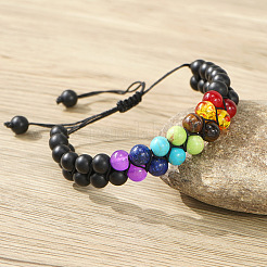 Chakra Round Glass Bead Braided Bracelets&nbsp;ZS1375