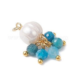 Natural Green Aventurine & Garne & Amethyst & Rose Quartz & Apatite Faceted Round & Potato Pearl Pendants&nbsp;PALLOY-JF04750-03