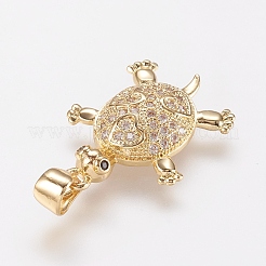 Brass Micro Pave Cubic Zirconia Pendants&nbsp;X1-ZIRC-G104-23G