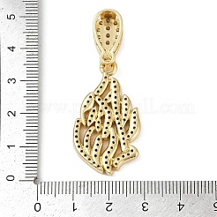 Brass Micro Pave Cubic Zirconia Pendants&nbsp;KK-R224-11G